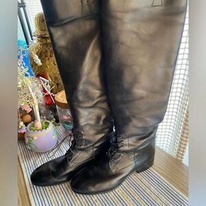E. Vogel Boots Custom Equestrian Riding Boots Women Black Leather Sz 37